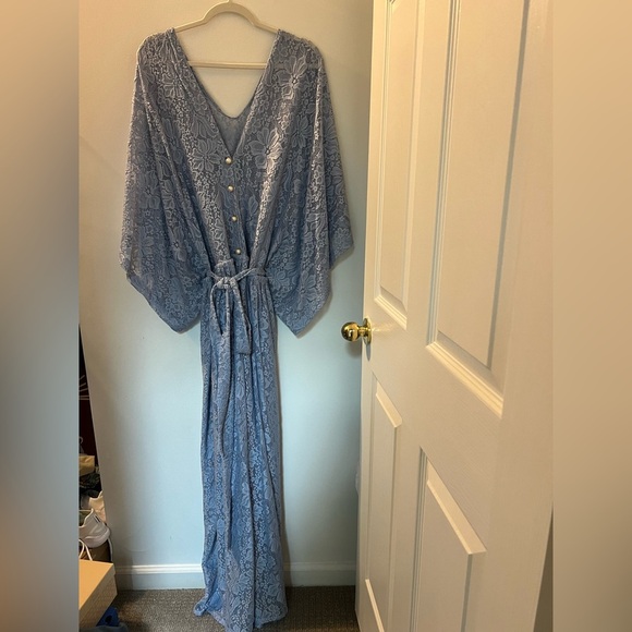 Zelie For She Essence of Heritage Lace Dress in Blue, Plus Size - Picture 2 of 10